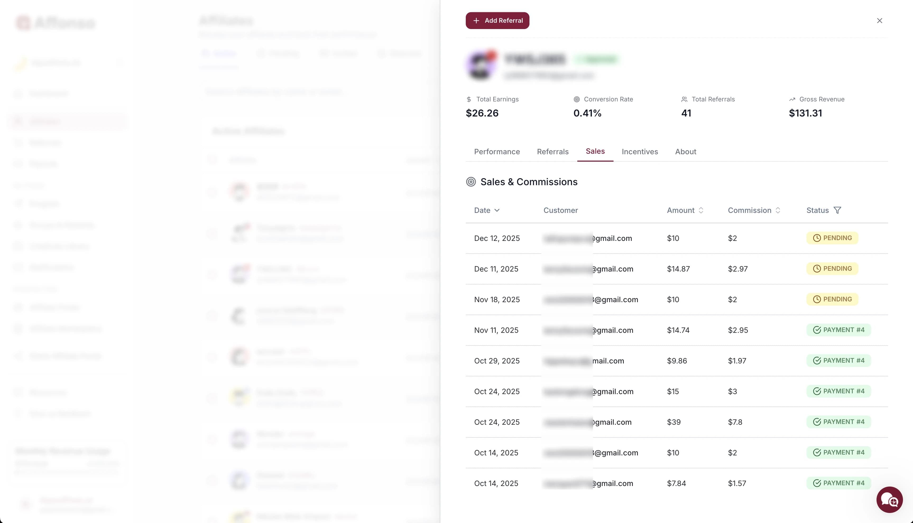 Affiliate earnings dashboard 2