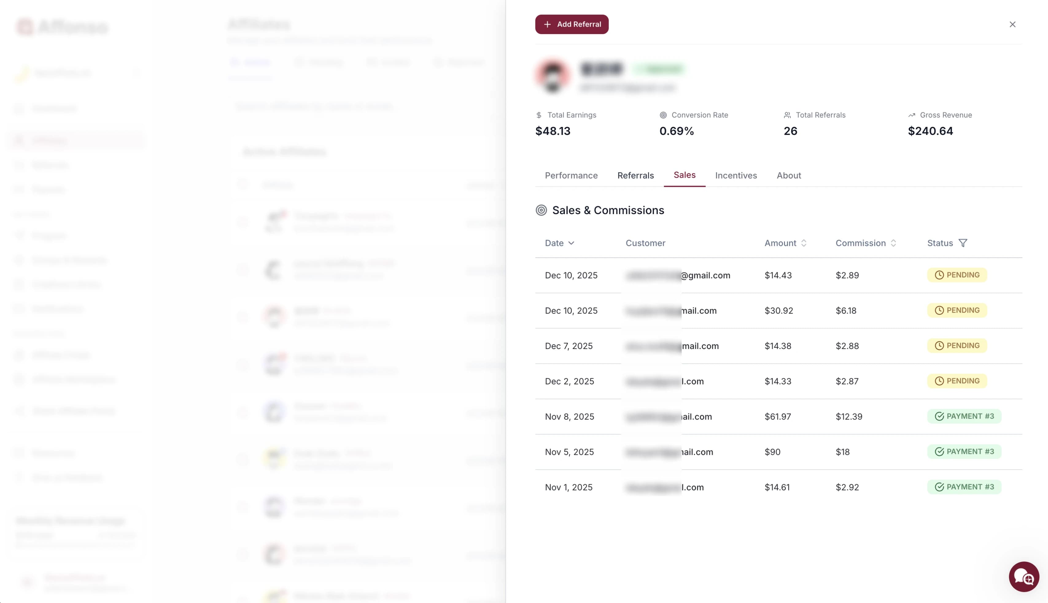Affiliate earnings dashboard 3